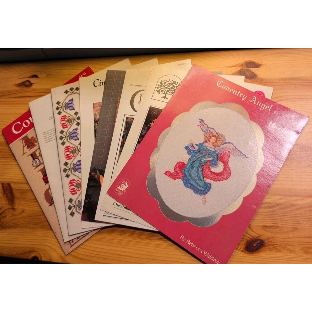 Assorted Vintage Cross Stitch Samplers + Year in Samplers Calendar, 1988